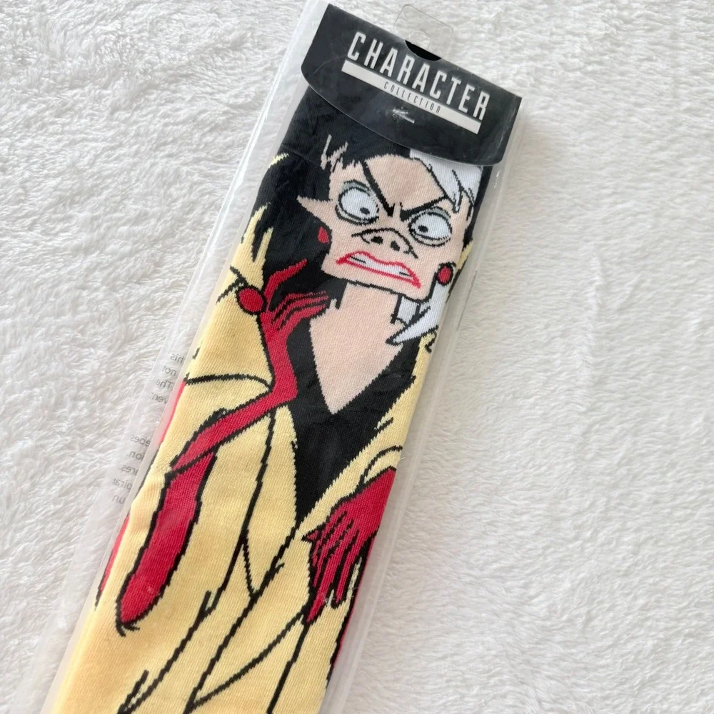 Disney Villains Cruella De Vil Crew Socks Bioworld‎ Character Collection